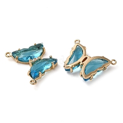 Brass Pave Faceted Glass Connector Charms&nbsp;FIND-Z020-03C