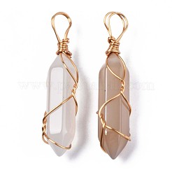 Natural Grey Agate Big Pendants&nbsp;G-T122-70F
