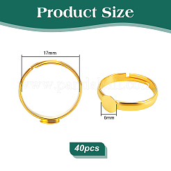40Pcs Brass Pad Ring Base&nbsp;KK-PH0011-83