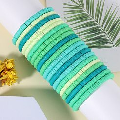 20Pcs 5 Colors Polymer Clay Heishi Surfer Stretch Bracelets Set&nbsp;BJEW-SW00132