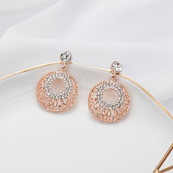 Ring Alloy Crystal Rhinestone Pendant Necklaces & Stud Dangle Earrings Sets&nbsp;FS-WG83CCD-01