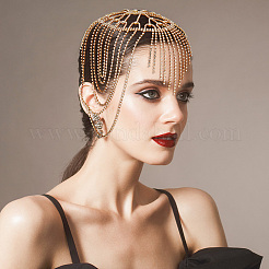 Rhinestone Mesh Headpiece Cap&nbsp;OHAR-WH0021-47G