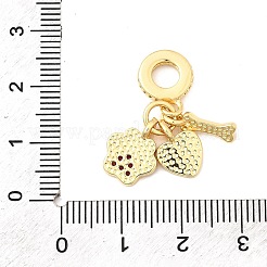 Brass Micro Pave Camellia Cubic Zirconia European Dangle Charms&nbsp;X-KK-F904-09G