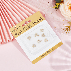 10Pcs Rack Plating Brass Clear Cubic Zirconia Charms&nbsp;ZIRC-BBC0003-06