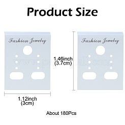 180Pcs Rectangle Plastic Earring Display Cards&nbsp;EDIS-FS0001-01B