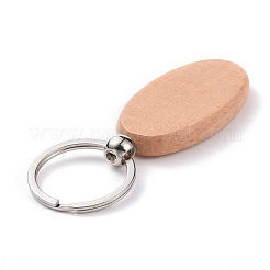 Natural Wood Keychain&nbsp;HJEW-P008-01