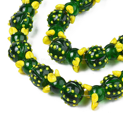 Handmade Bumpy Lampwork Beads Strands&nbsp;LAMP-T017-02-1