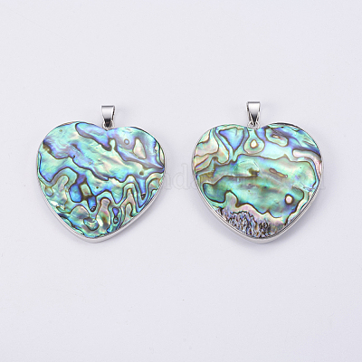 Abalone Shell/Paua Shell Pendants&nbsp;SSHEL-L008-30P-1