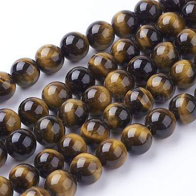 Natural Tiger Eye Beads Strands&nbsp;G-C076-10mm-1B-1