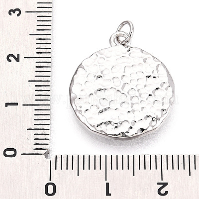Brass Flat Round & Face Pendants&nbsp;KK-T080-07P-1