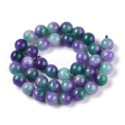 Dyed Natural White Jade Beads Strands&nbsp;G-T138-10mm-210-8-1