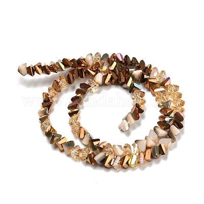 Gradient Color Electroplate Glass Bead Strands&nbsp;X1-GLAA-E042-02-HR01-1