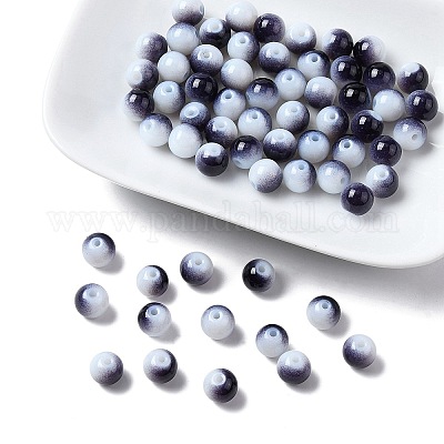 Two Tone Opaque Baking Paint Glass Beads Strands&nbsp;DGLA-YW0001-18D-1
