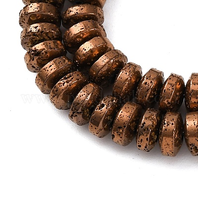 Electroplated Natural Lava Rock Beads Strands&nbsp;G-A256-E01-01D-1