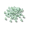 Opaque Acrylic Beads, Cube with Heart, Light Green, 4.5x4.5x4.5mm, Hole: 2mm