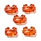 Transparent Glass Enamel Beads, Crab, Dark Orange, 15x21x8mm, Hole: 1.4mm