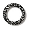 Silicone Beads, Ring, Black, 65x10mm, Hole: 3mm