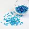 6/0 Round Silver Lined Round Hole Glass Seed Beads, Steel Blue, 4mm, Hole: 1.5mm, about 737pcs/50g