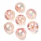 UV Plating Rainbow Iridescent Acrylic Beads, Round Bubble Suzumaru Beads, Top Drilled, Light Coral, 20x20x20mm, Hole: 3mm