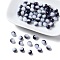 Two Tone Opaque Baking Paint Glass Beads Strands, Round, Prussian Blue, 8x7mm, Hole: 1.2mm, about 100~102pcs/strand, 29.53~30.12 inch(75~76.5cm)