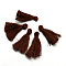Handmade Polycotton(Polyester Cotton) Tassel Decorations, Pendant Decorations, Brown, 29~35mm