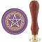 Brass Wax Seal Stamp with Handle, for DIY Scrapbooking, Star Pattern, 3.5x1.18 inch(8.9x3cm)