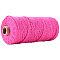 Cotton String Threads for Crafts Knitting Making, Fuchsia, 3mm, about 109.36 Yards(100m)/Roll