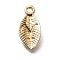 Alloy Pendants, Leaf with Letter Charm, Light Gold, Letter.Y, 15.5x7.5x2.5mm, Hole: 1.5mm