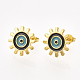 Brass Stud Earrings&nbsp;EJEW-S201-190B-1