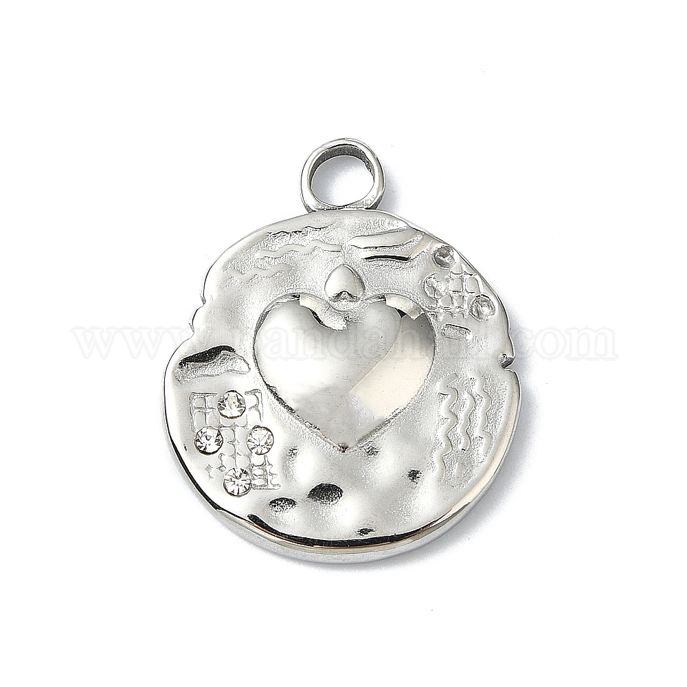 Wholesale 304 Stainless Steel Rhinestone Pendants