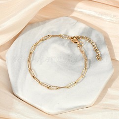 PVD Vacuum Plating 304 Stainless Steel Paperclip Chain Bracelet for Men Women, Long-Lasting Plated, Golden, 7 inch(17.9cm)