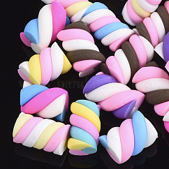Handmade Polymer Clay Beads, No Hole/Undrilled, Column, Mixed Color, 14~17x9~12mm