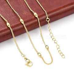 Brass Satellite Chains Necklace for Women, Cadmium Free & Lead Free, Real 18K Gold Plated, 17.56 inch(44.6cm)