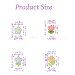 8Pcs 4 Styles Translucent Resin Pendants&nbsp;CRES-FP0001-08