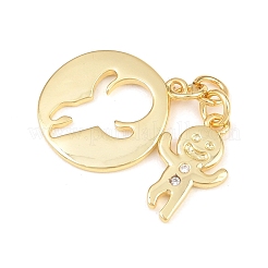 Brass Micro Pave Cubic Zirconia Pendants&nbsp;KK-C162-052G