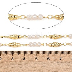 Handmade Beaded Brass Oval Link Chains&nbsp;CHC-B025-05G