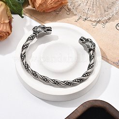 Viking 304 Stainless Steel Open Cuff Bangles for Men&nbsp;BJEW-U001-07K-AS