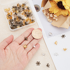 120Pcs 3 Colors Brass Bead Cap Pendant Bails&nbsp;KK-PH0004-86