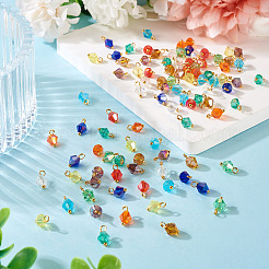 100Pcs 10 Color Electroplate Glass Charms&nbsp;PALLOY-TAC0199