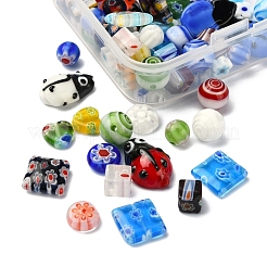 61Pcs 8 Style Handmade Lampwork Beads&nbsp;LAMP-YW0001-05