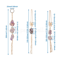 3Pcs 3 Style Irregular Gemstone Hanging Pendant Decoration&nbsp;HJEW-EL0001-08