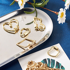5Pcs 5 Styles Brass Screw Carabiner Lock Charms&nbsp;KK-FW0001-12