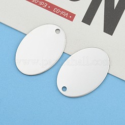 Tarnish Resistant 201 Stainless Steel Oval Stamping Blank Tag Pendants&nbsp;STAS-R064-03