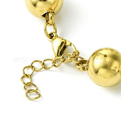 Ion Plating(IP) 304 Stainless Steel 10mm Round Ball Link Chain Bracelets for Women&nbsp;BJEW-C066-05C-G