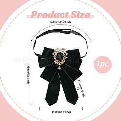 Polyester Bow Tie with Alloy Glass Brooch&nbsp;AJEW-WH0481-784B