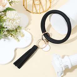 1Pc PU Leather Tassel Wristlet Keychain&nbsp;BJEW-CL0001-30B