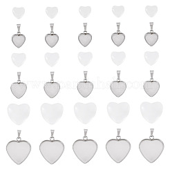 DIY Heart 304 Stainless Steel Pendant Making Kits&nbsp;DIY-TA0014-36