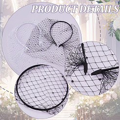 2Pcs 2 Colors Bridal Rhinestone Mesh Veil Cloth Hair Bands&nbsp;DIY-GA0007-03