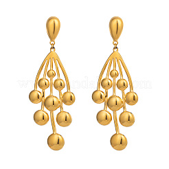304 Stainless Steel Branch with Round Dangle Stud Earrings&nbsp;PH4691