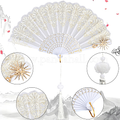 1Pc Polyester & Plastic Alloy Folding Fans&nbsp;AJEW-SP0003-75B